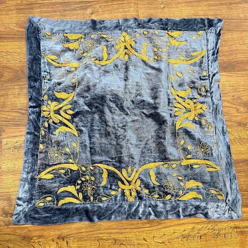 Velvet embroidered euro shams